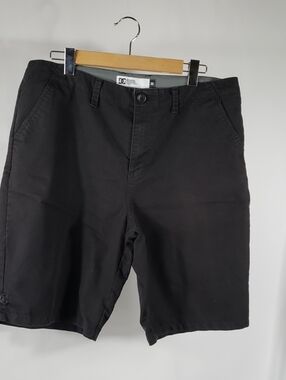 DC Men's 36 Waist Black Flat Front Chino Shorts